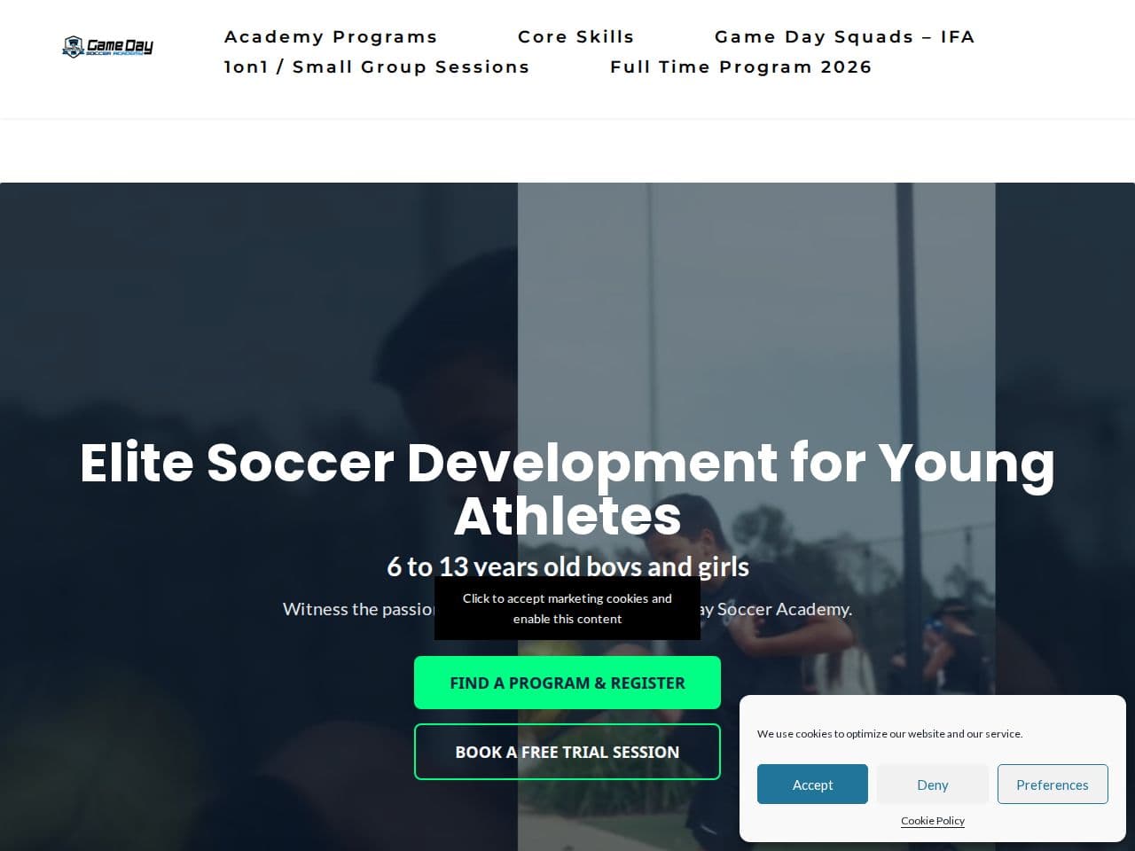 Game Day Soccer Academy — Deporte