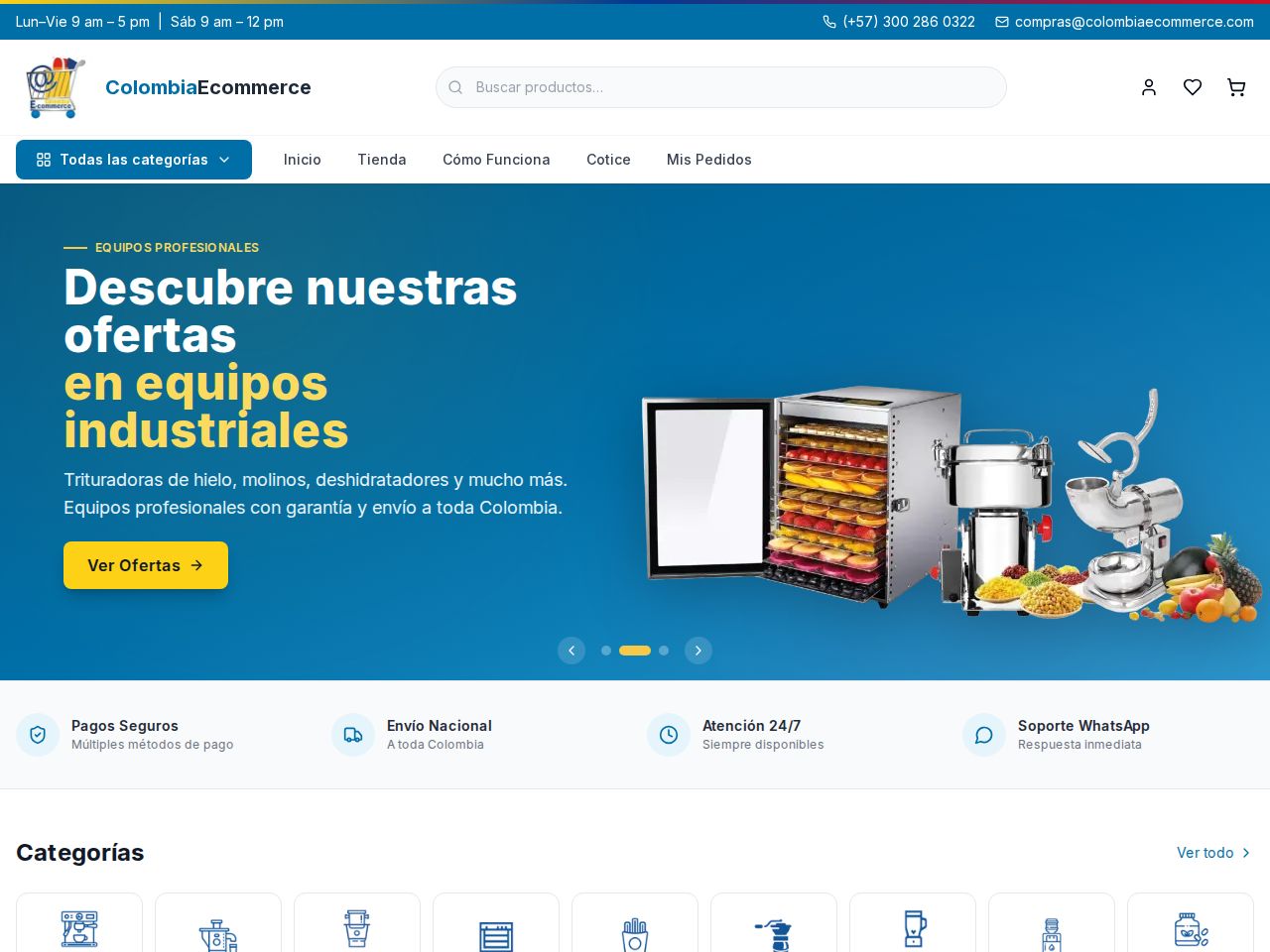 Página de inicio de colombiaecommerce.com